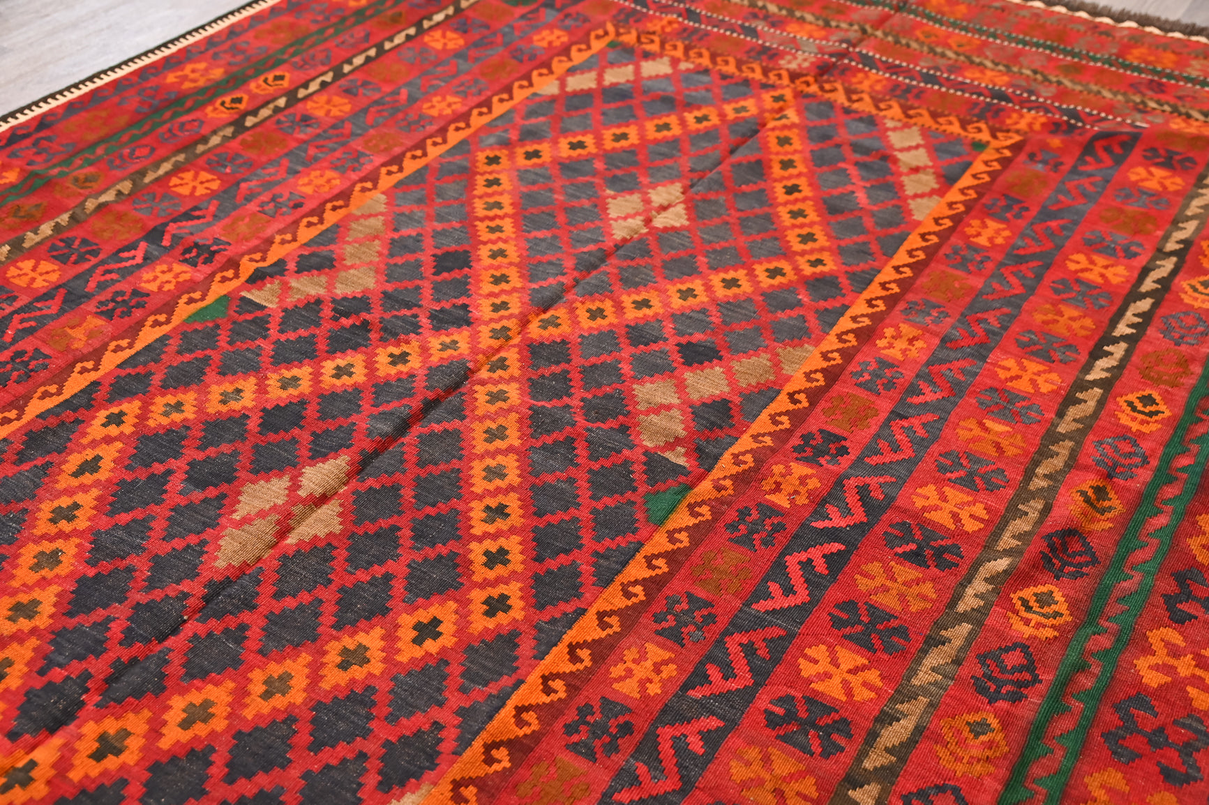 Red Vintage c.1970's Persian Kilim 321cm x 219cm