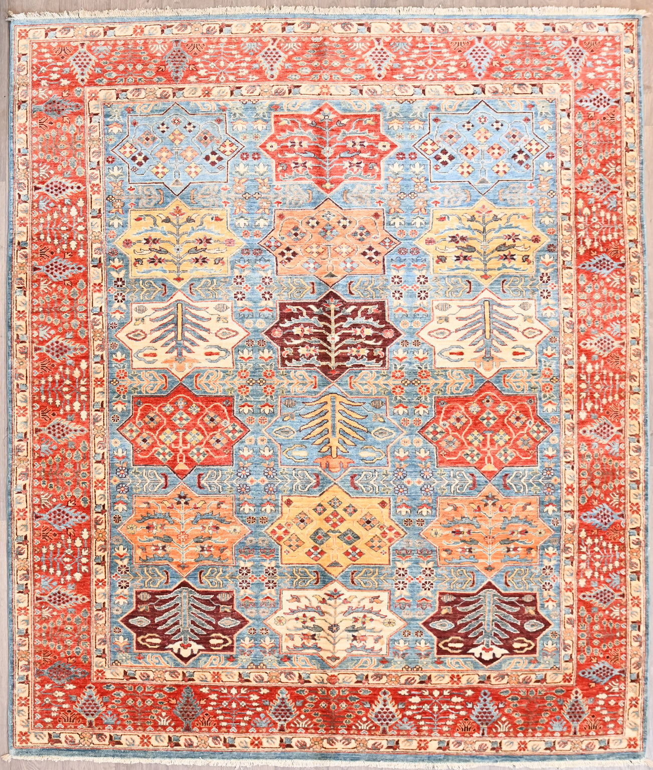Fine Blue Afghan Chobi Wool Rug 291cm x 241cm