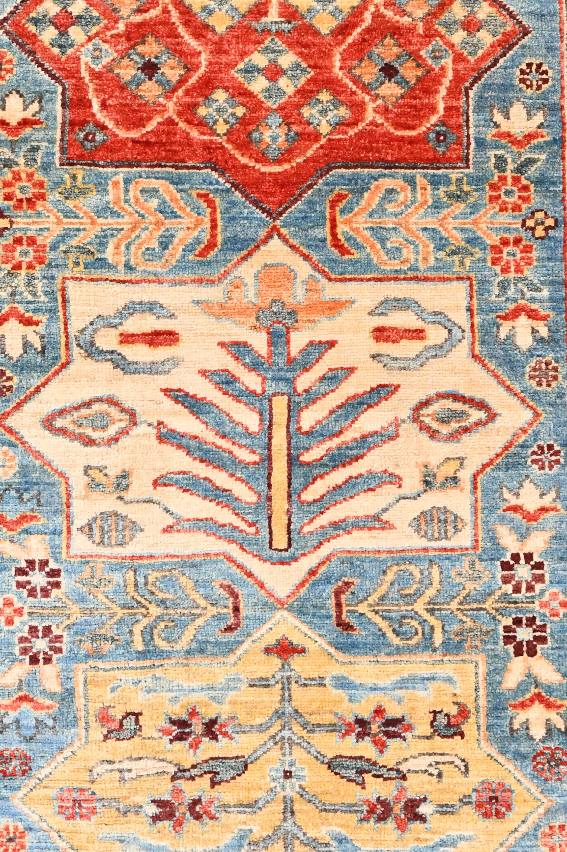 Fine Blue Afghan Chobi Wool Rug 291cm x 241cm