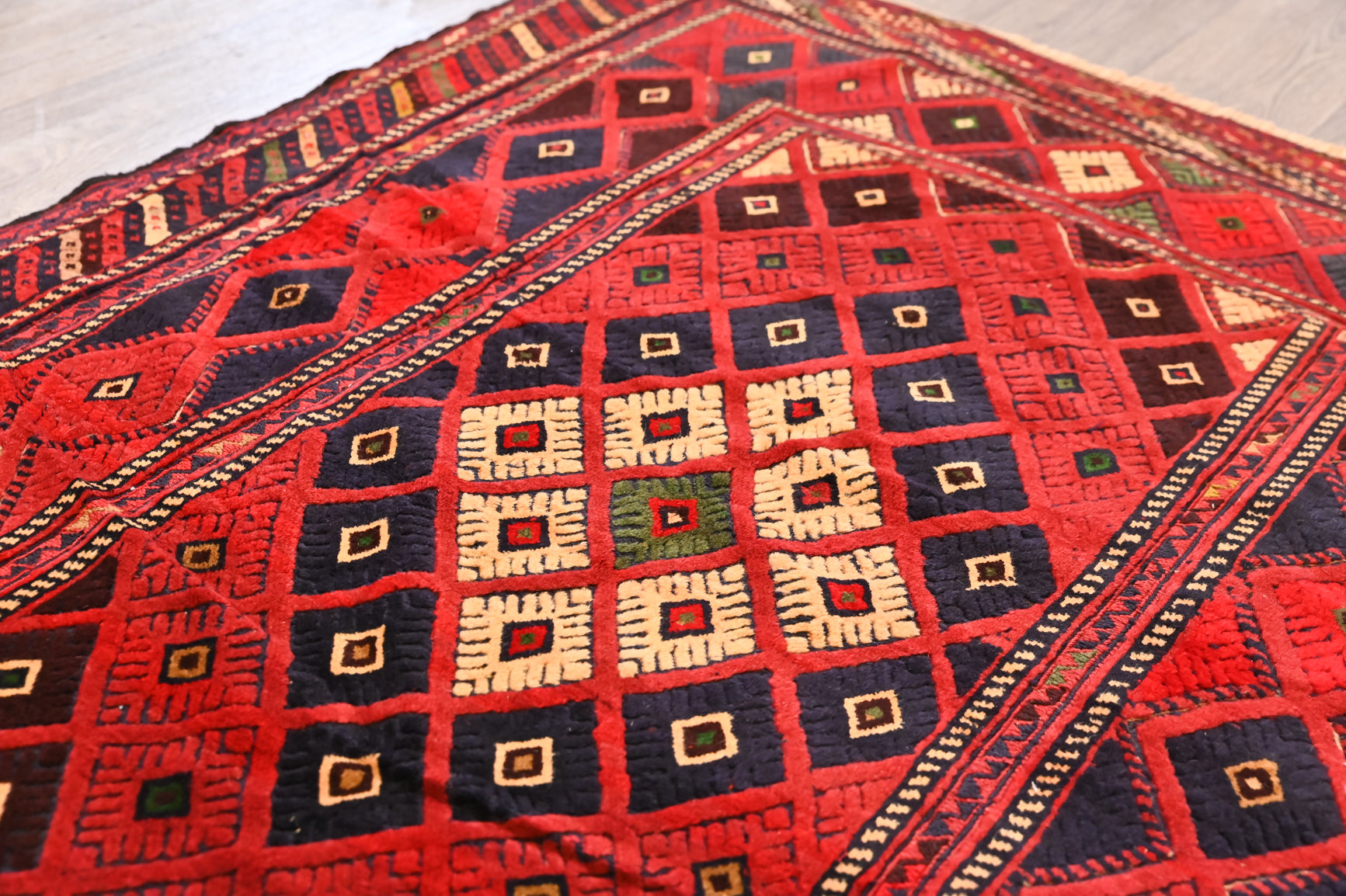 Red Persian Sumak Kilim Wool Rug 178cm x 134cm