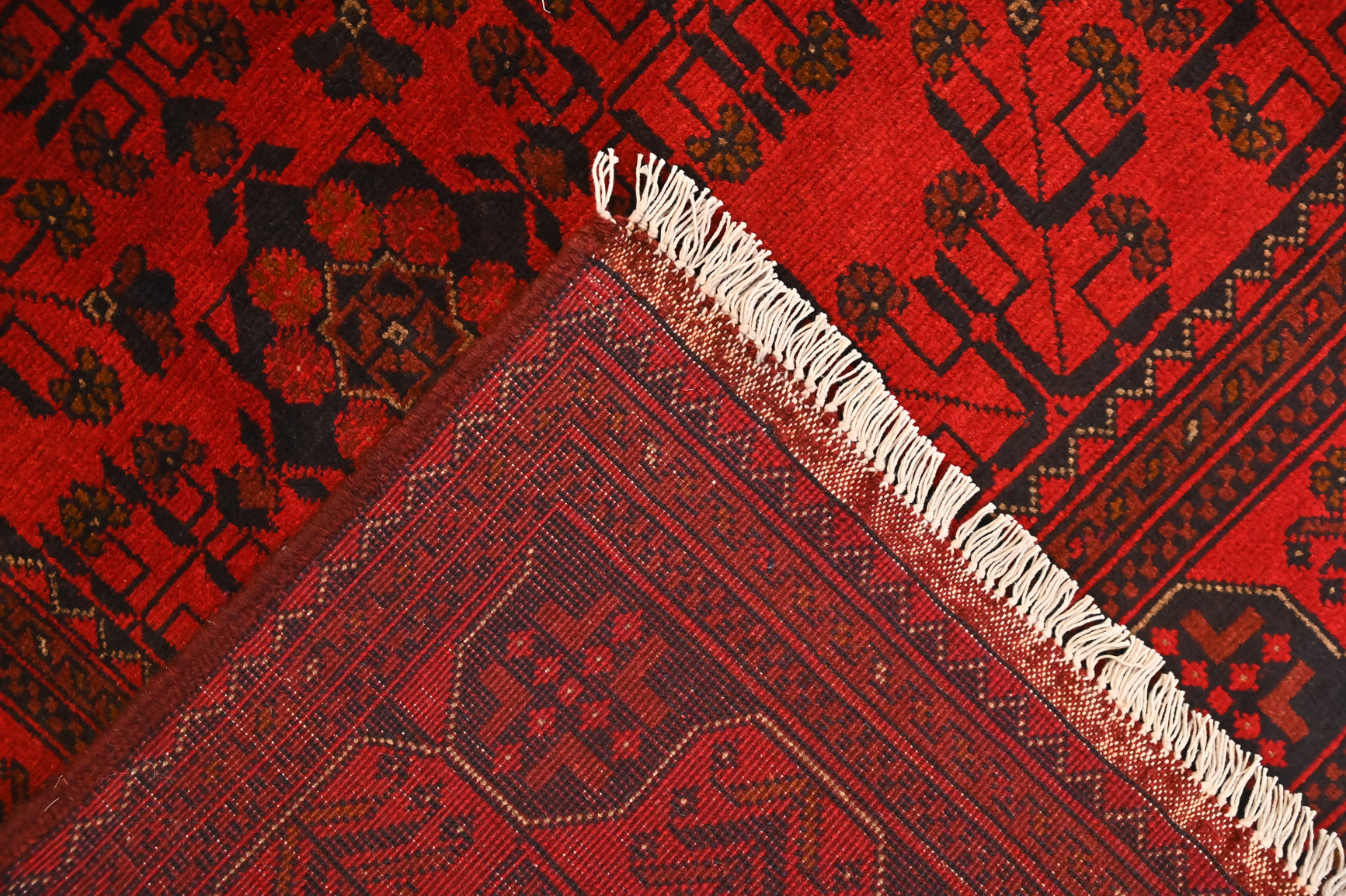 Red Afghan Khal Wool Rug 235 x 172cm