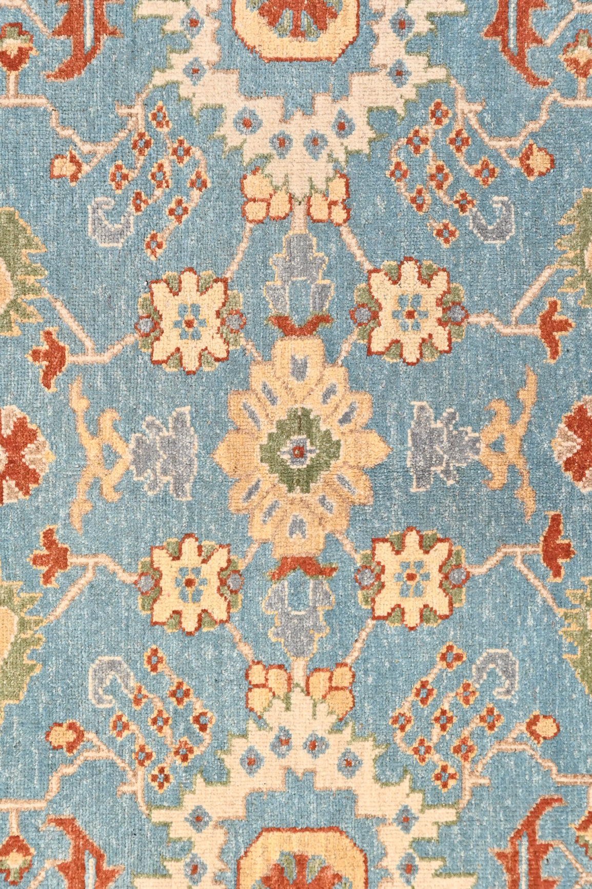 Light Blue Afghan Chobi Wool Rug 291cm x 197cm