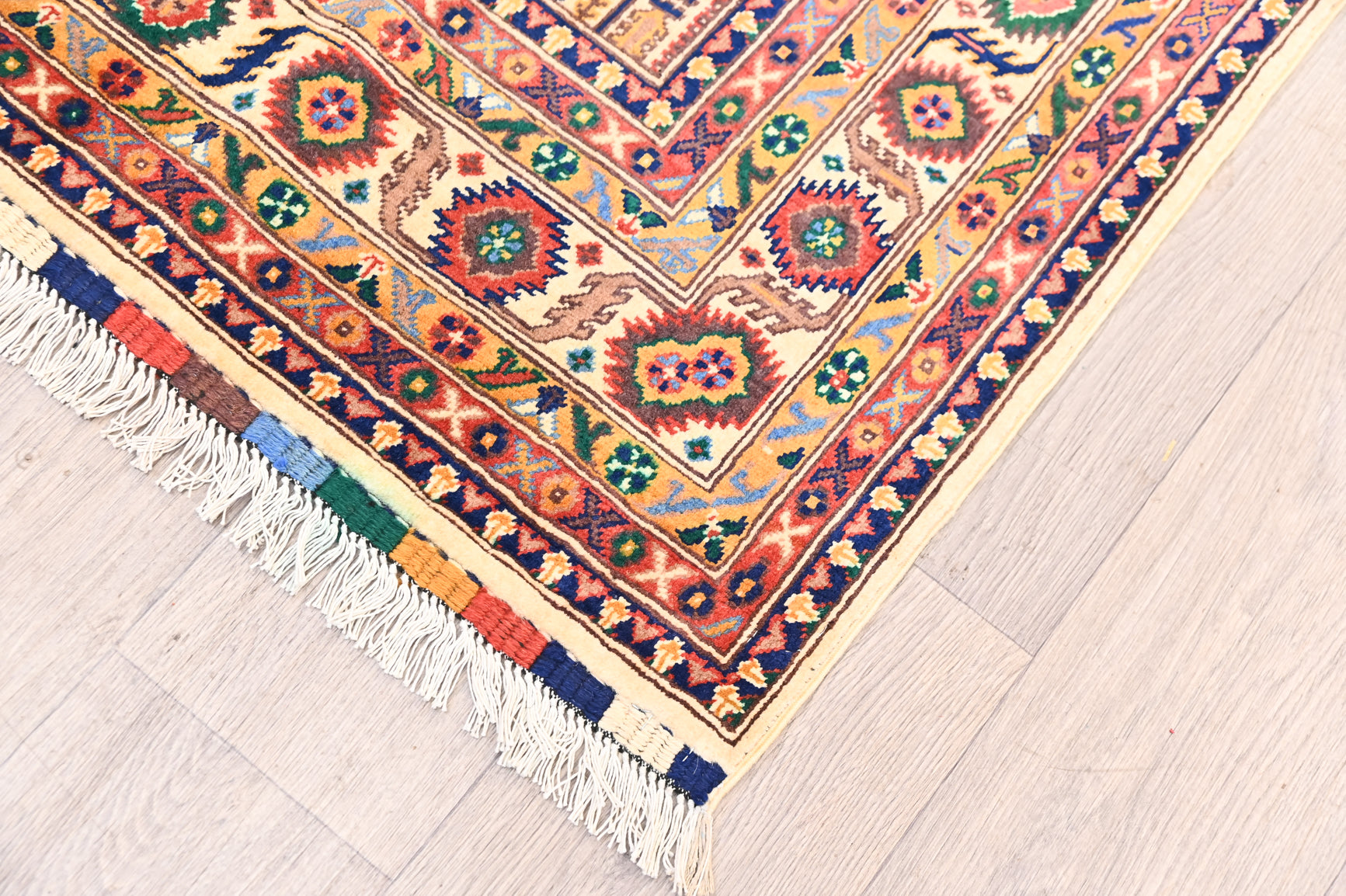 Cream Fine Afghan Merinos Wool Rug 303cm x 191cm