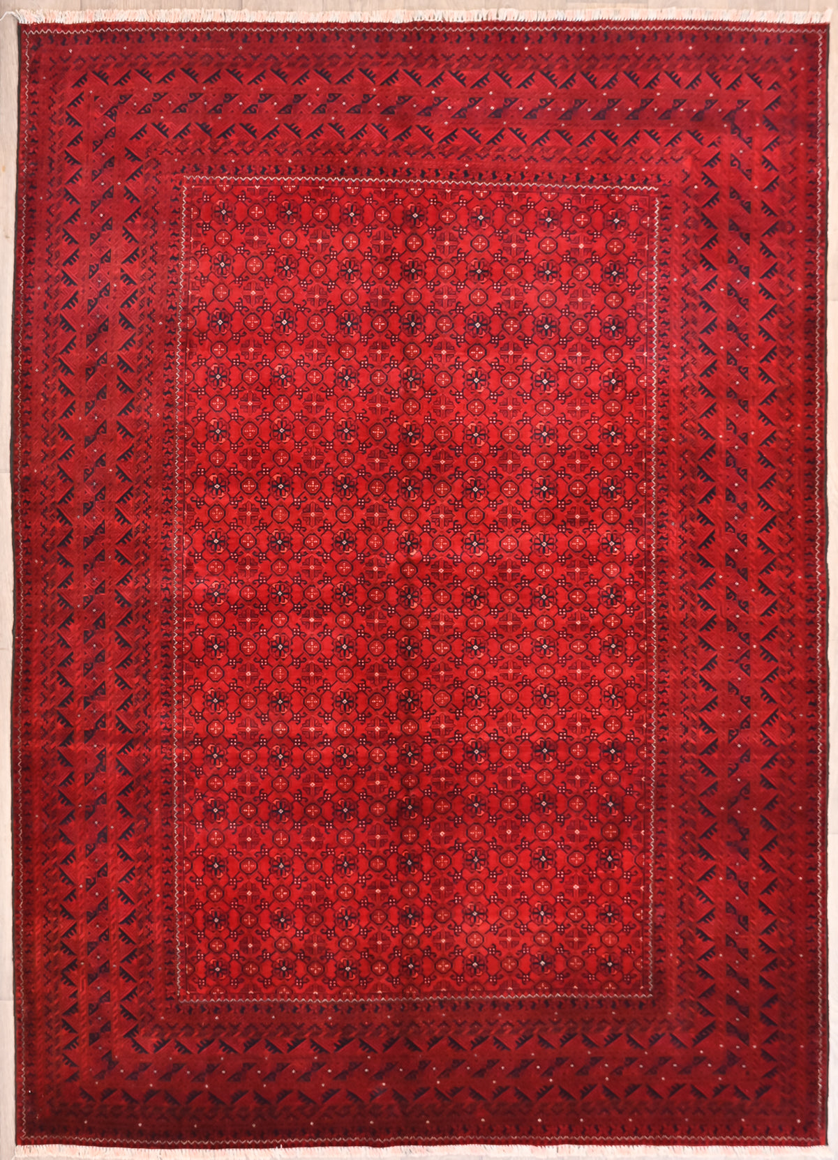 Red Vintage Afghan Kundus Wool Rug 290cm x 200cm