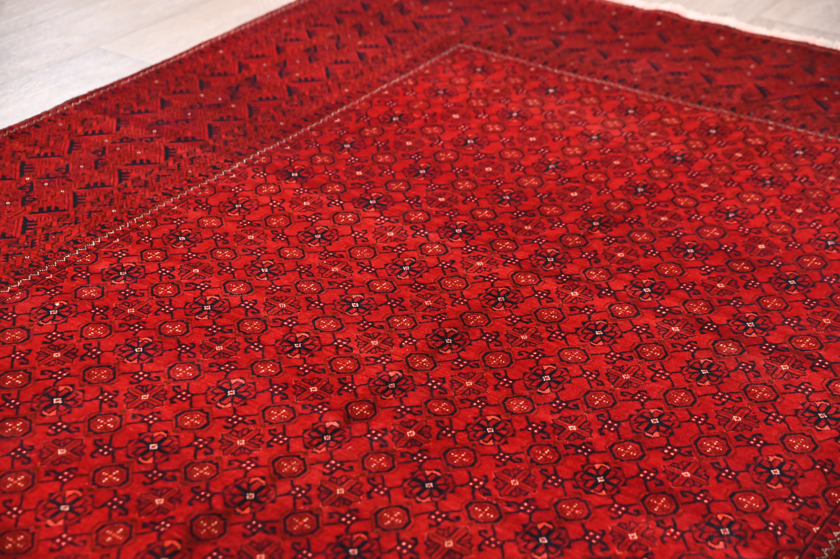 Red Vintage Afghan Kundus Wool Rug 290cm x 200cm