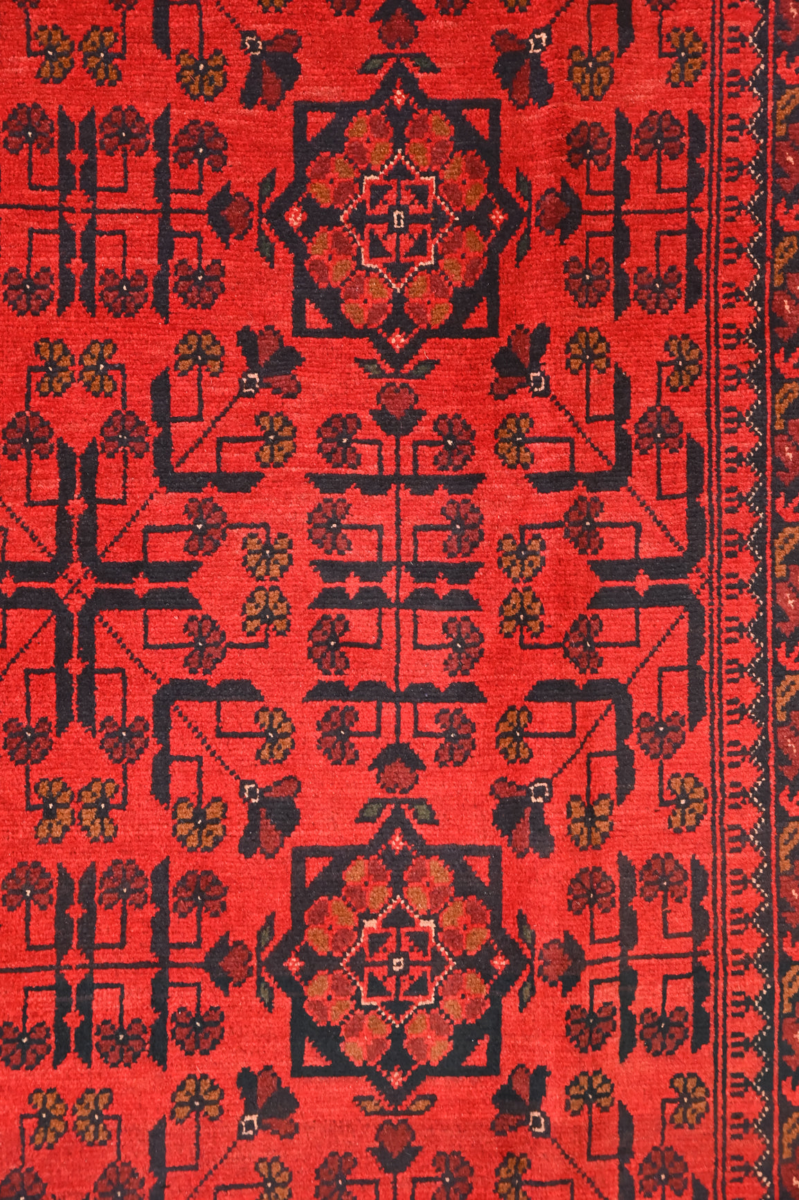 Red Afghan Khal Wool Rug 298cm x 207cm