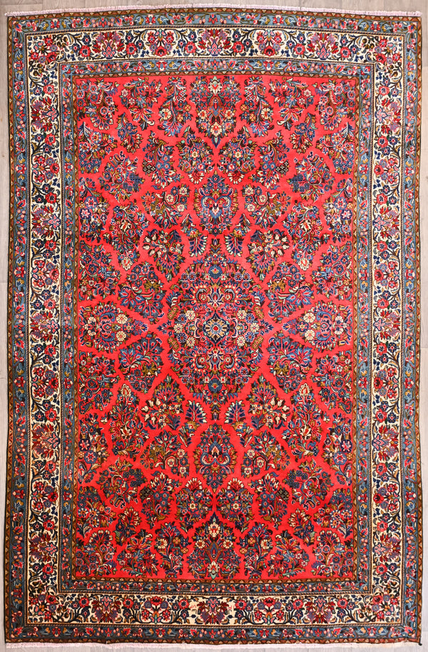 Pink Red Lilian Wool Rug 298cm x 188cm