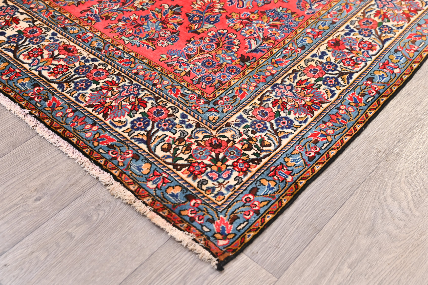 Pink Red Lilian Wool Rug 298cm x 188cm