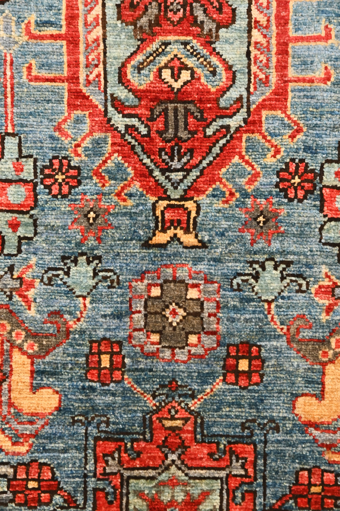 Blue Afghan Ariana Chobi Wool Rug 126cm x 85cm