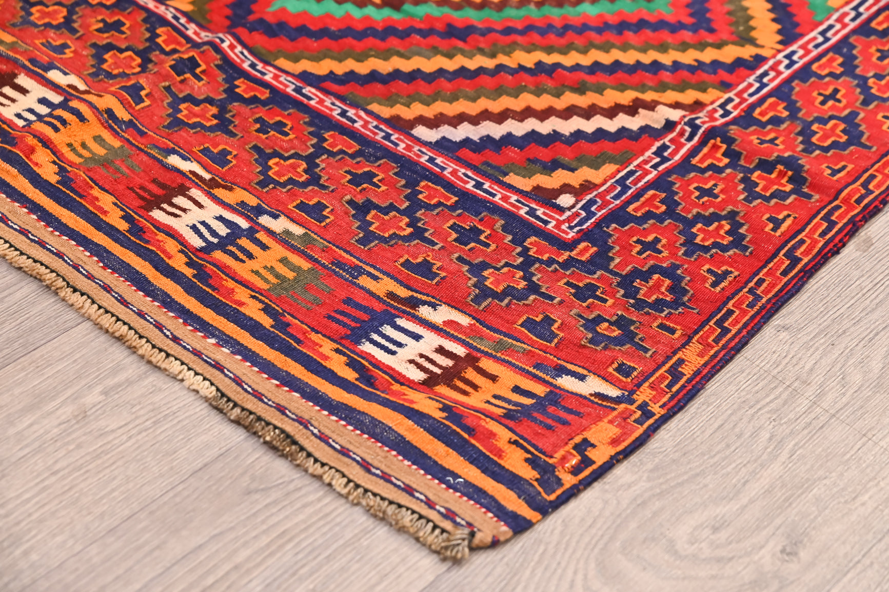 Red Vintage Persian Wool Kilim 220cm x 132cm