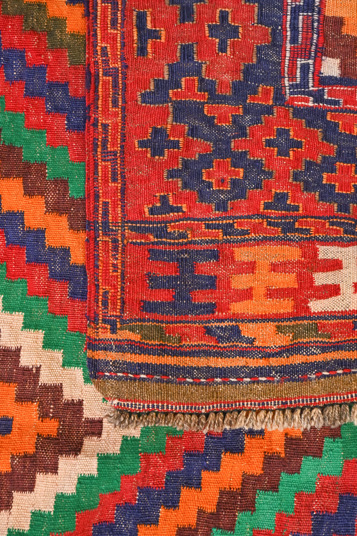 Red Vintage Persian Wool Kilim 220cm x 132cm