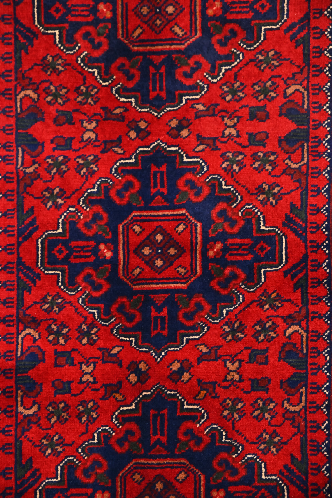 Red Afghan Khamyab Wool Rug 149cm x 97cm