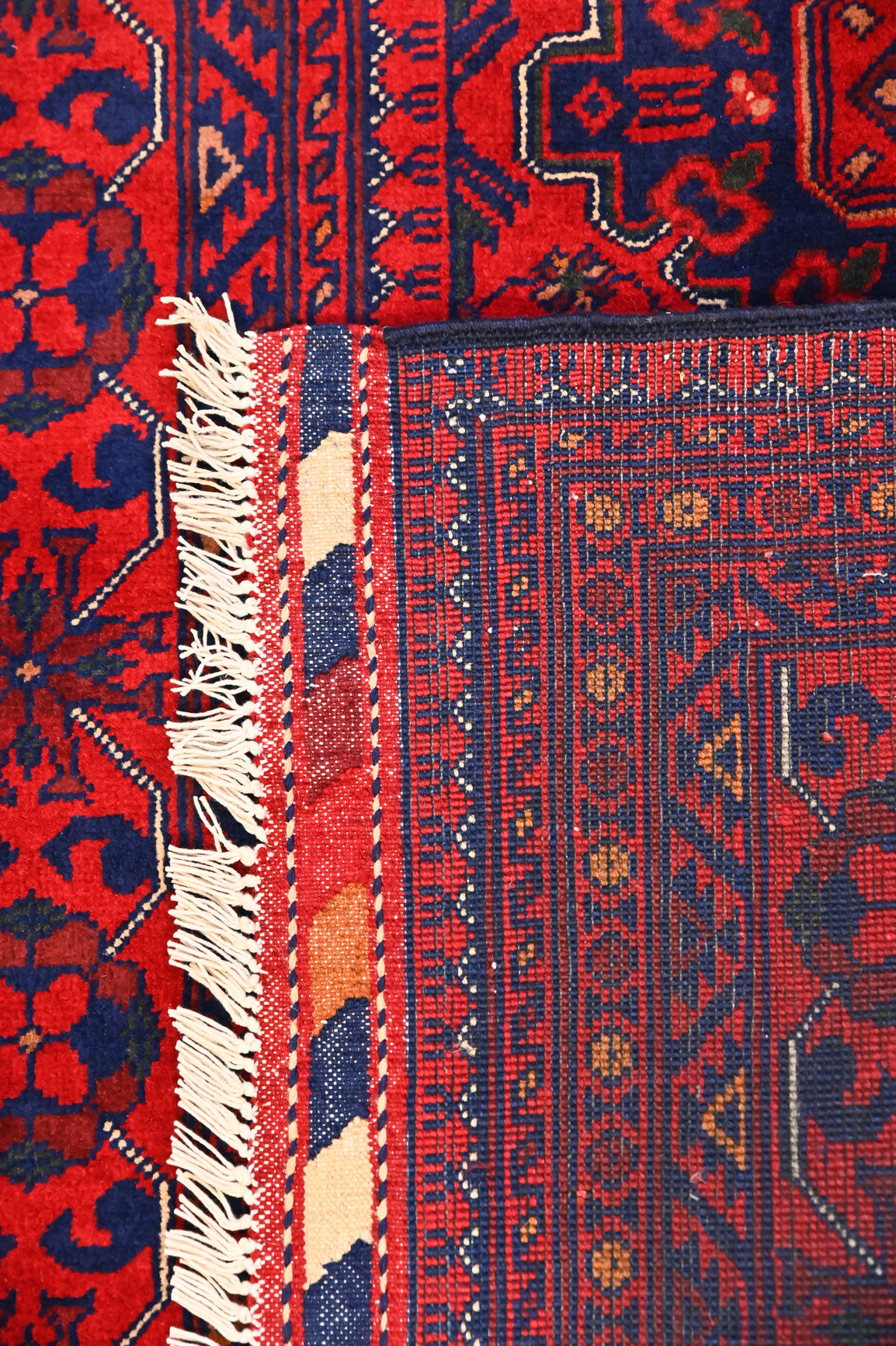 Red Afghan Khamyab Wool Rug 149cm x 97cm