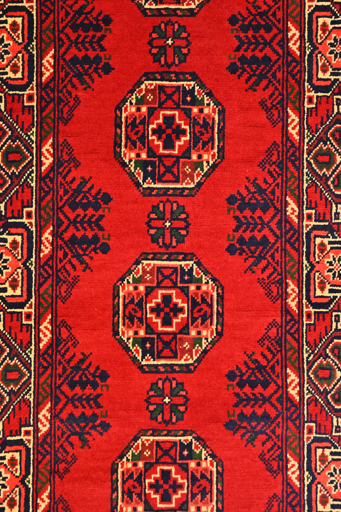 Red Afghan Khamyab Wool Runner 188cm x 61cm