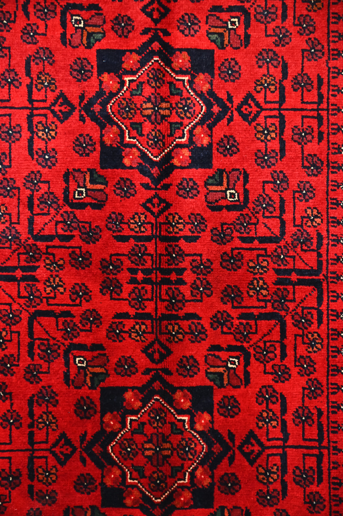 Red Afghan Kundus Wool Rug 150cm x 100cm