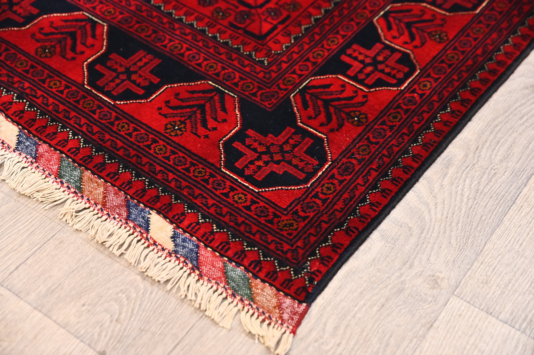 Red Afghan Kundus Wool Rug 150cm x 100cm