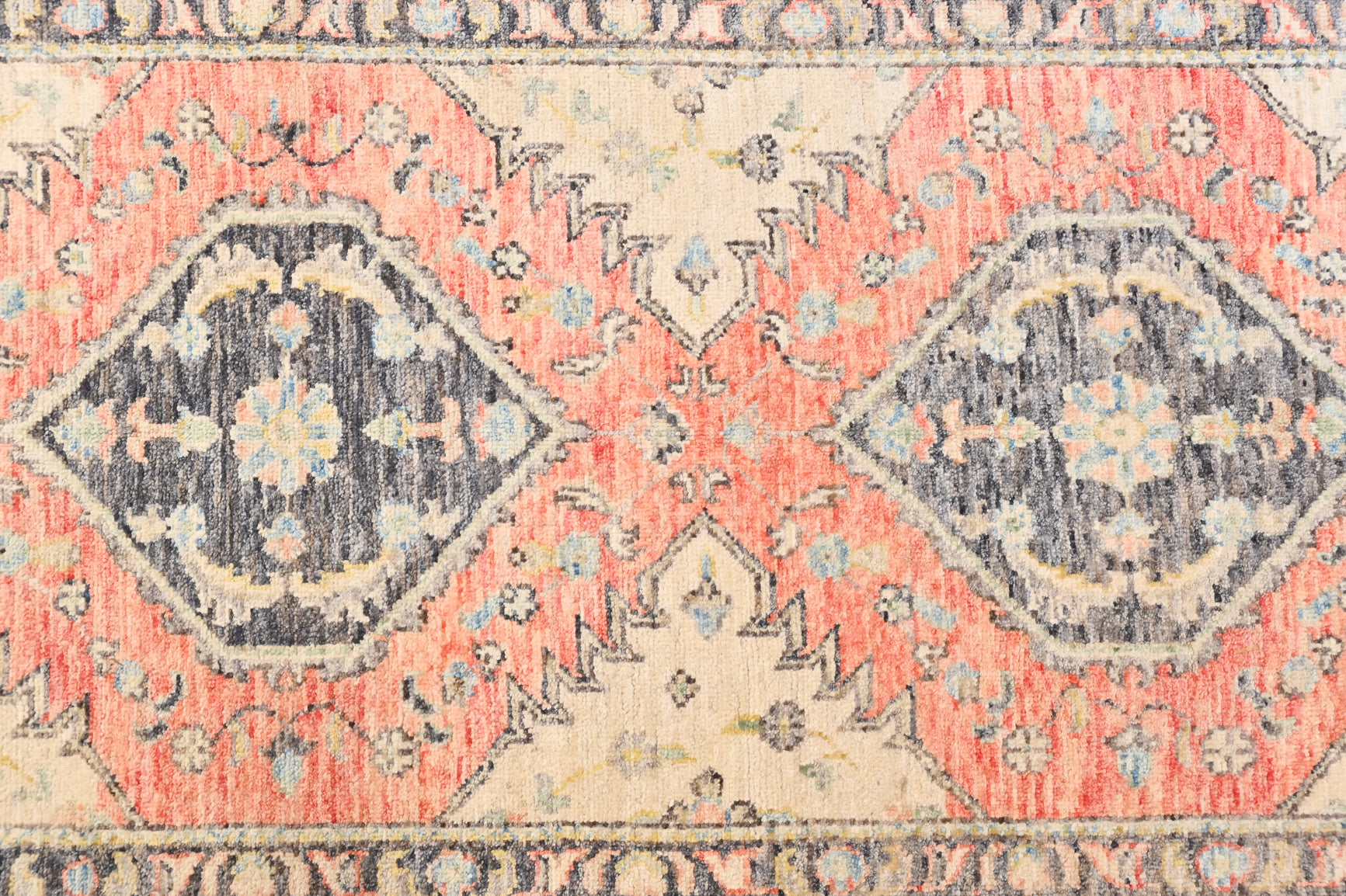 Pastel Pink Afghan Chobi Wool Runner 294cm x 80cm