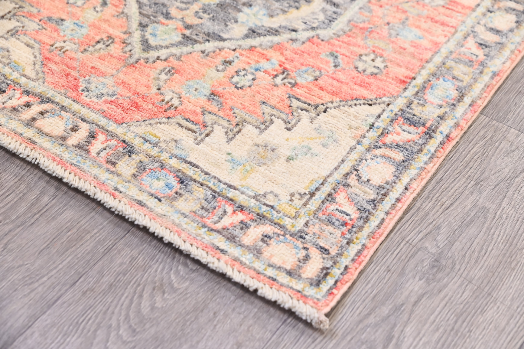 Pastel Pink Afghan Chobi Wool Runner 294cm x 80cm
