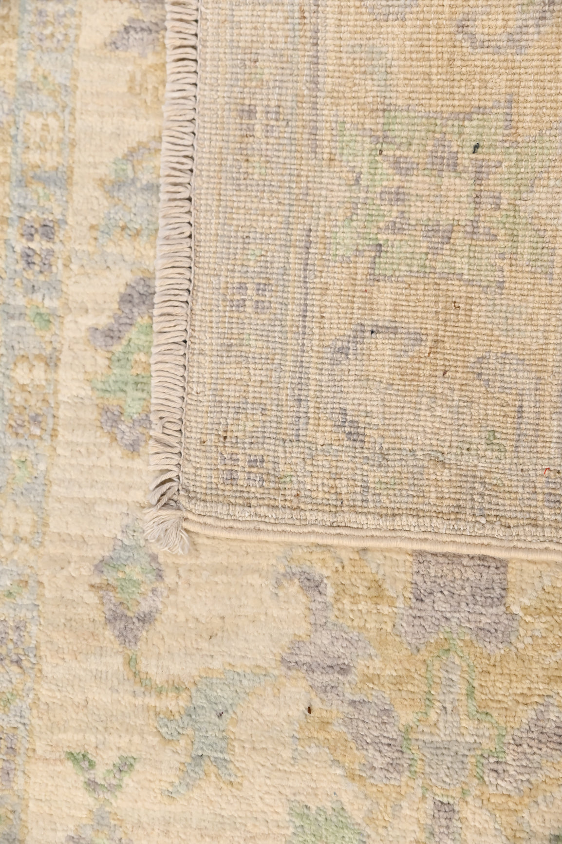 Muted Green Afghan Chobi Wool Runner 393cm x 73cm