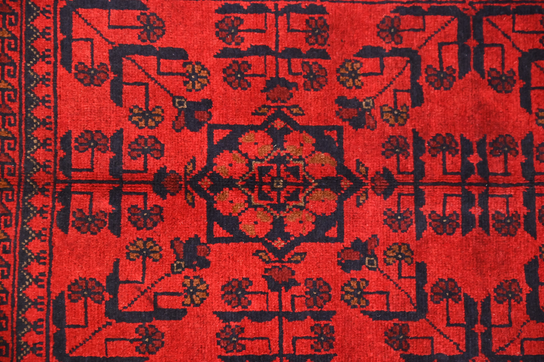 Red Afghan Khal Wool Rug 152cm x 100cm