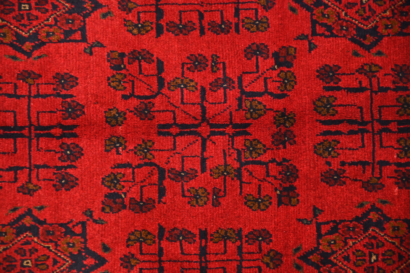 Red Afghan Khal Wool Rug 150cm x 108cm