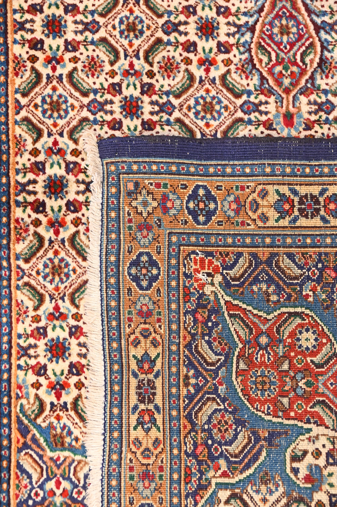 Cream Persian Moud Wool Runner 277cm x  106cm