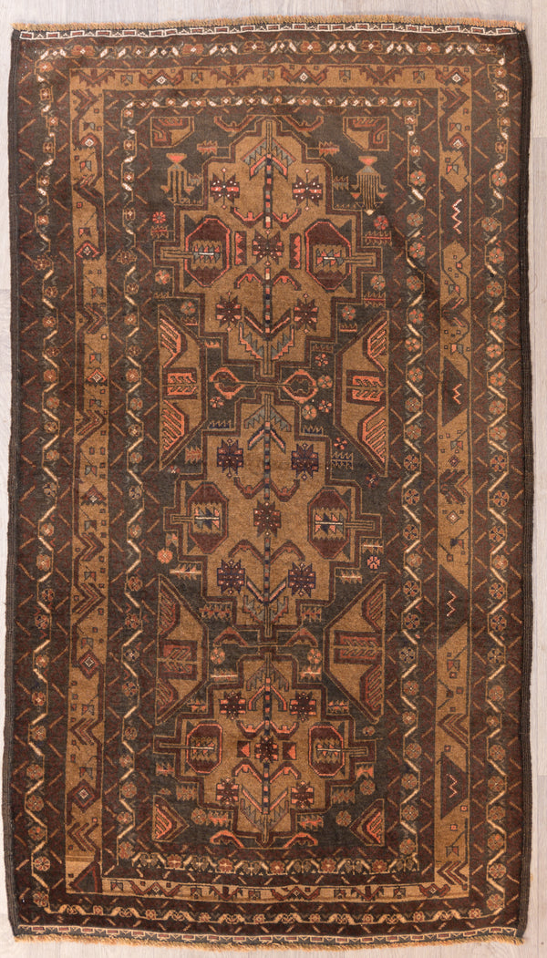 Vintage Persian Baluchi Wool Rug c.1970's 193m x 108cm