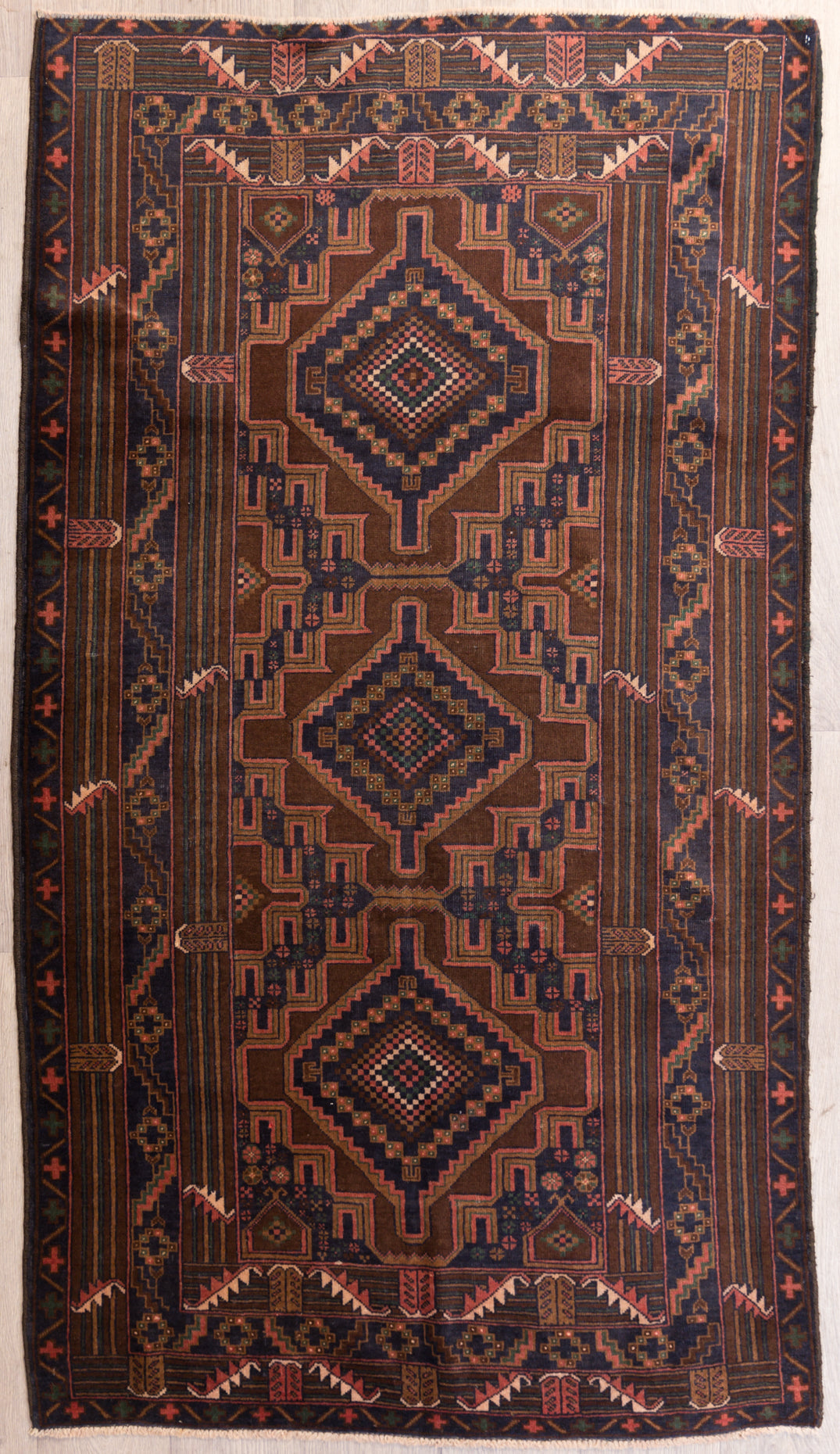 Vintage Persian Baluchi Wool Rug 210m x 116cm