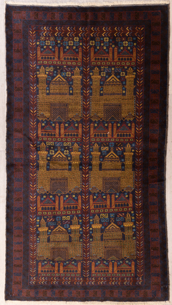 Fine Persian Baluchi Wool Rug 181cm x 101cm
