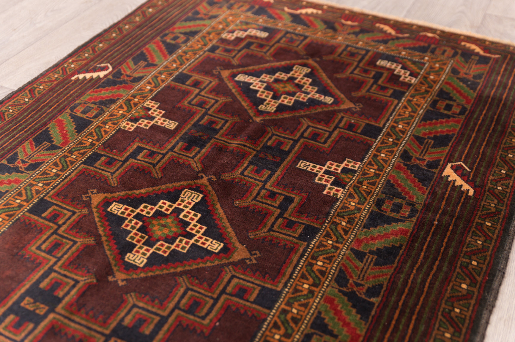 Vintage Persian Baluchi Wool Rug 184cm x 110cm