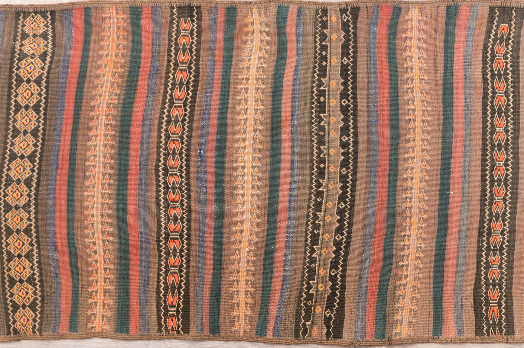 Vintage Persian Sumak Wool Runner c.1970.'s 315cm x 73cm