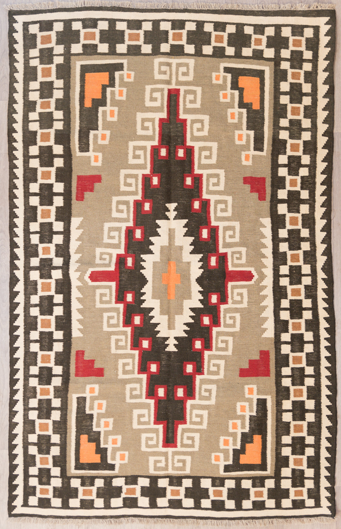Vintage Turkish Wool Kilim 192cm x 122cm