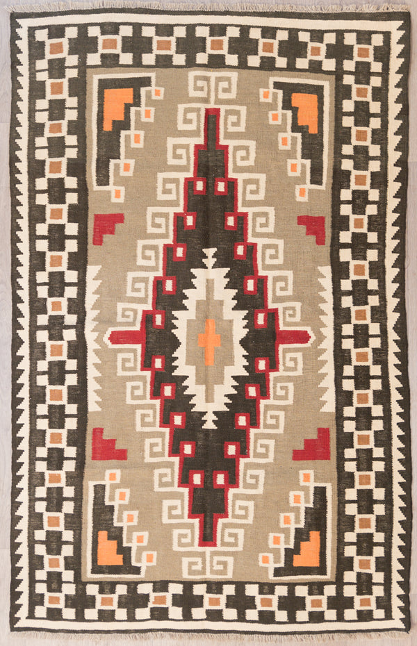Vintage Turkish Wool Kilim 192cm x 122cm