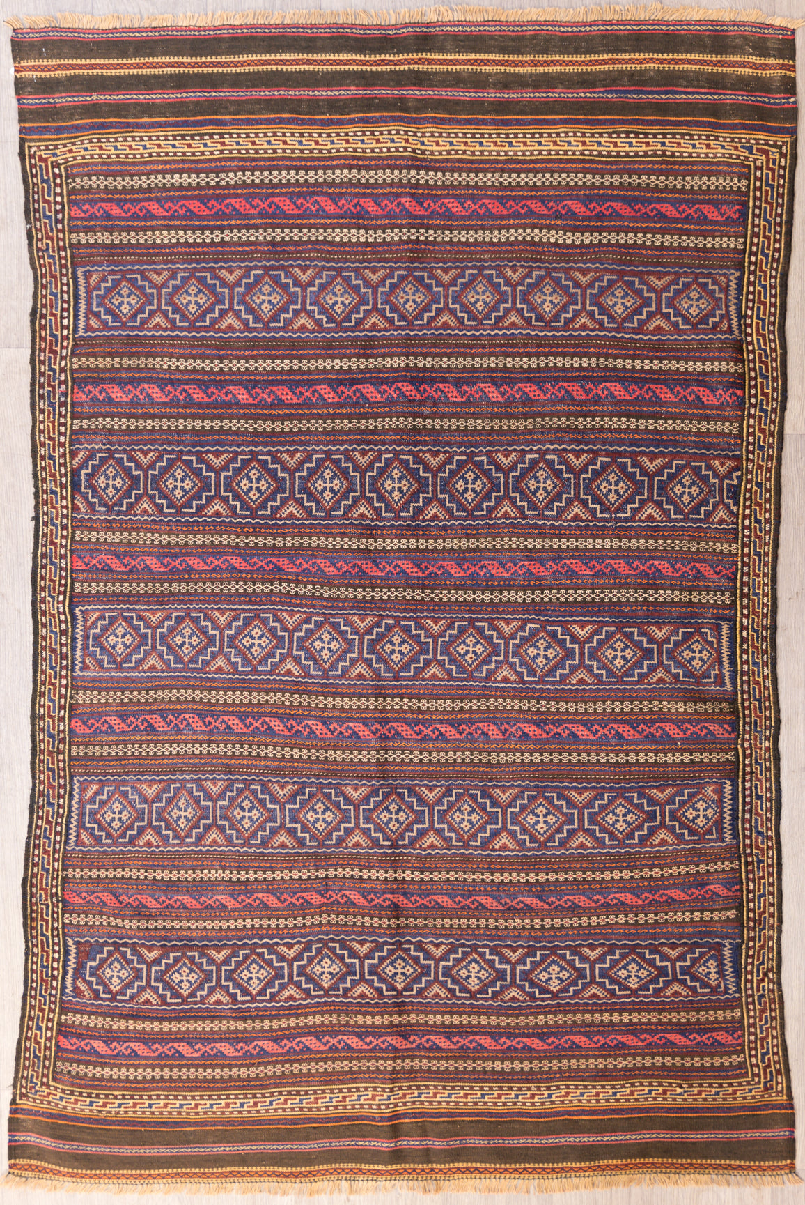 Vintage Persian Sumak Wool Rug 204cm x 131cm