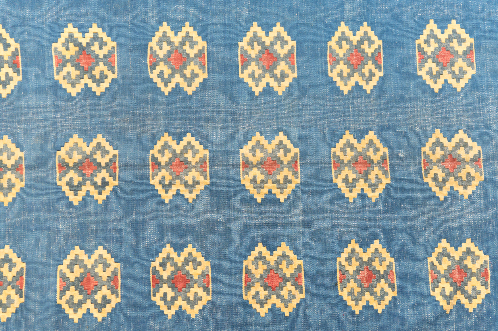Blue Vintage Turkish Kilim 263cm x 120cm