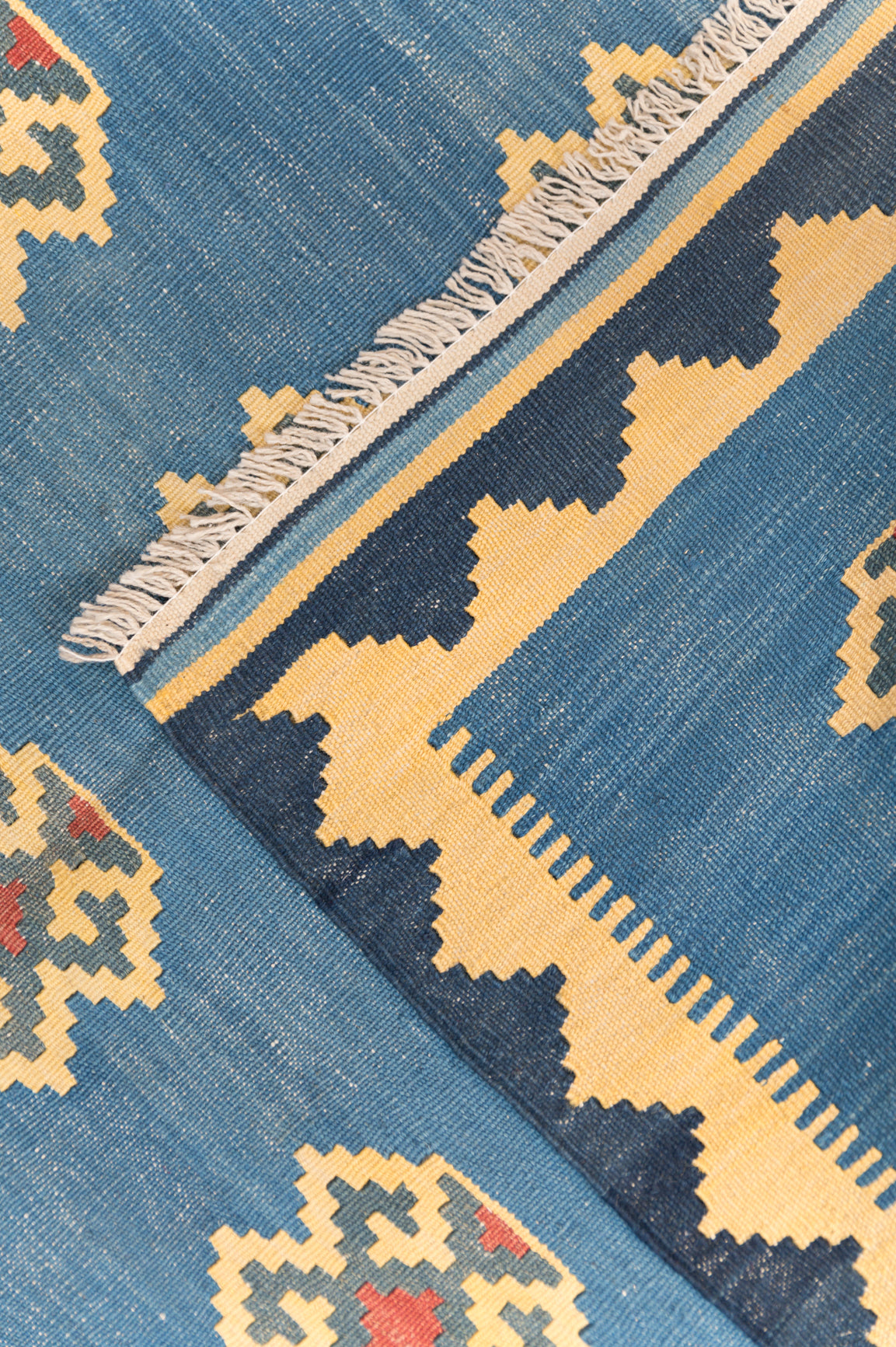 Blue Vintage Turkish Kilim 263cm x 120cm