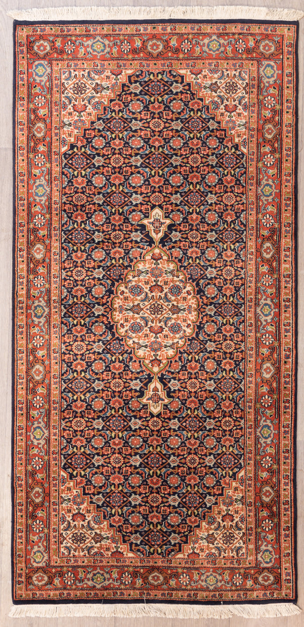 Navy Red Persian Tabriz Runner- 203cm x 98cm K1425