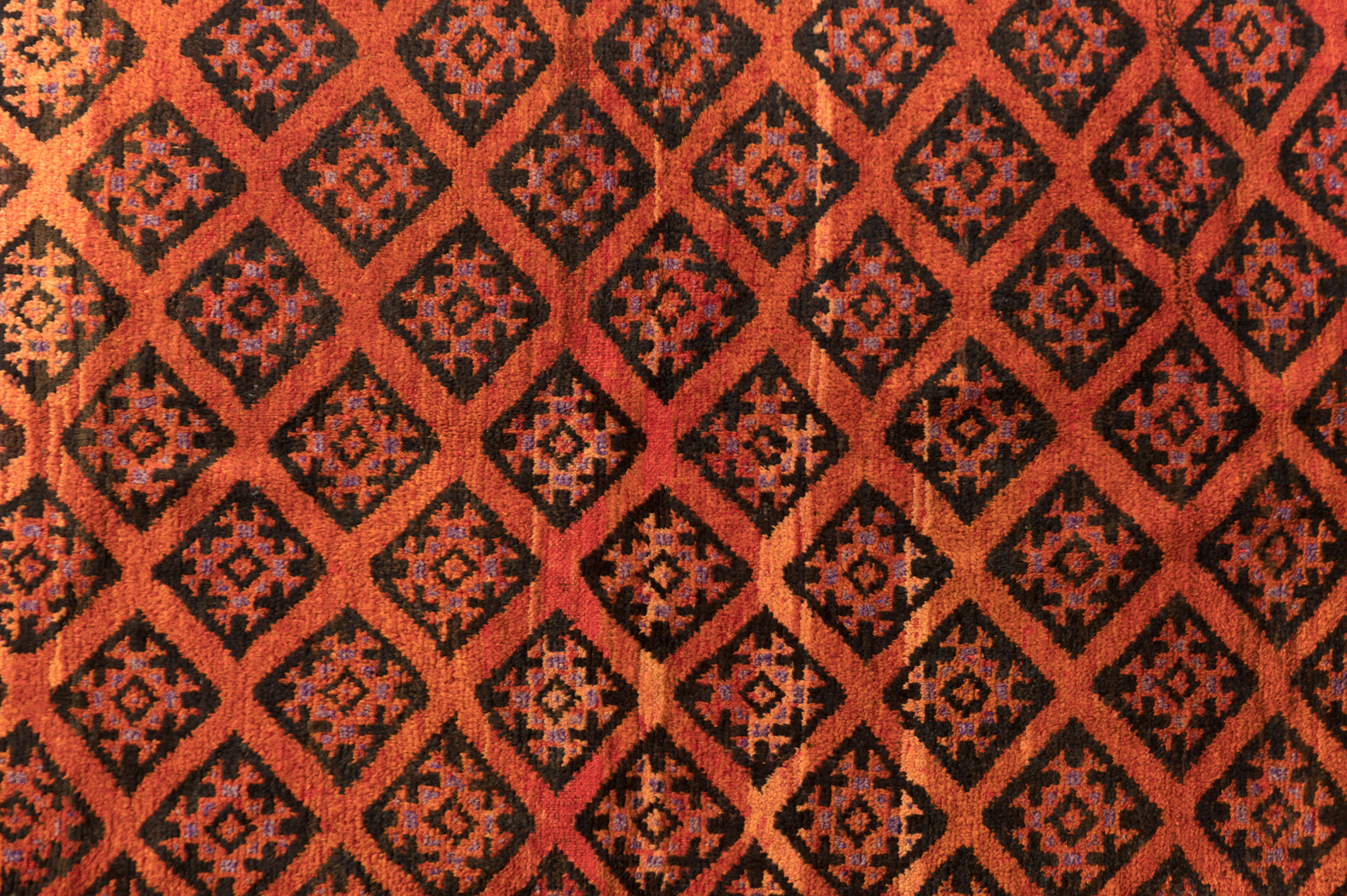 Terracotta Vintage Persian Baluchi Wool Rug c1960's 221cm x 127cm