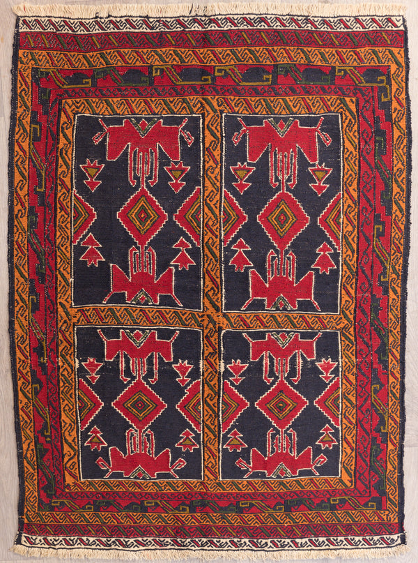 Vintage Persian Sumak Runner 153cm x 116cm
