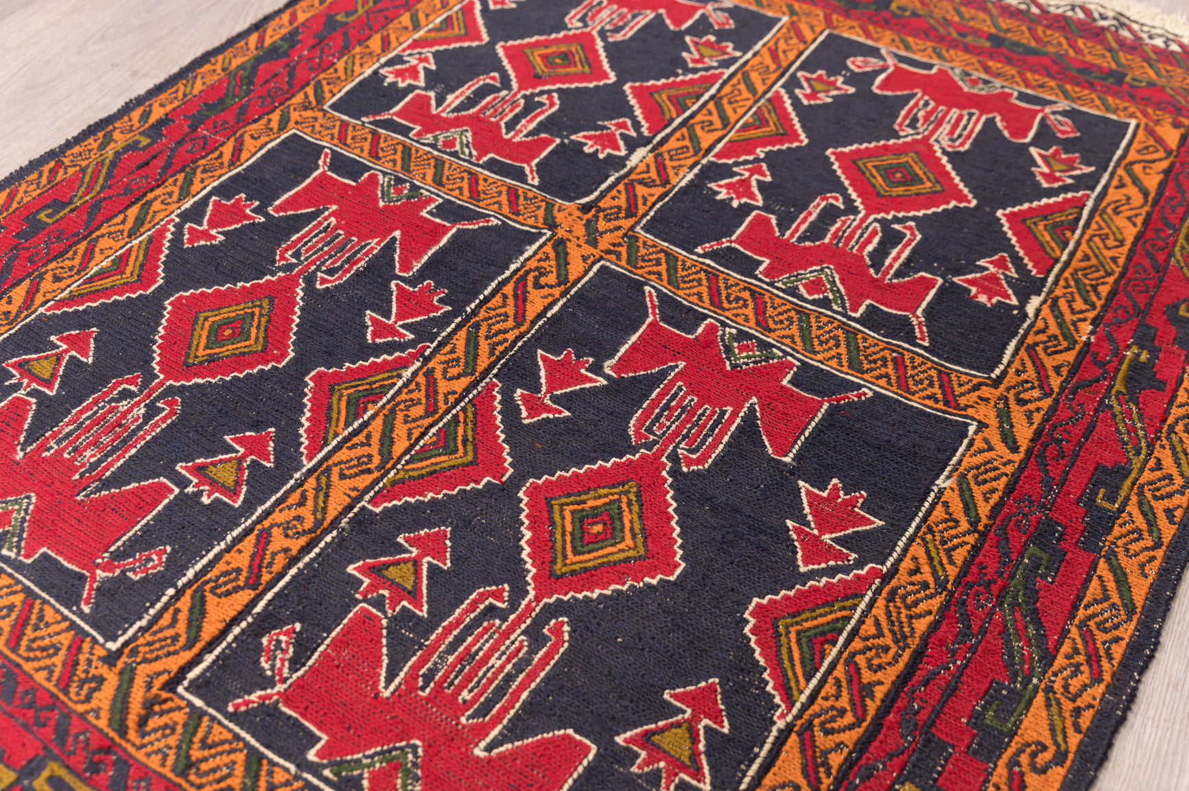Vintage Persian Sumak Runner 153cm x 116cm