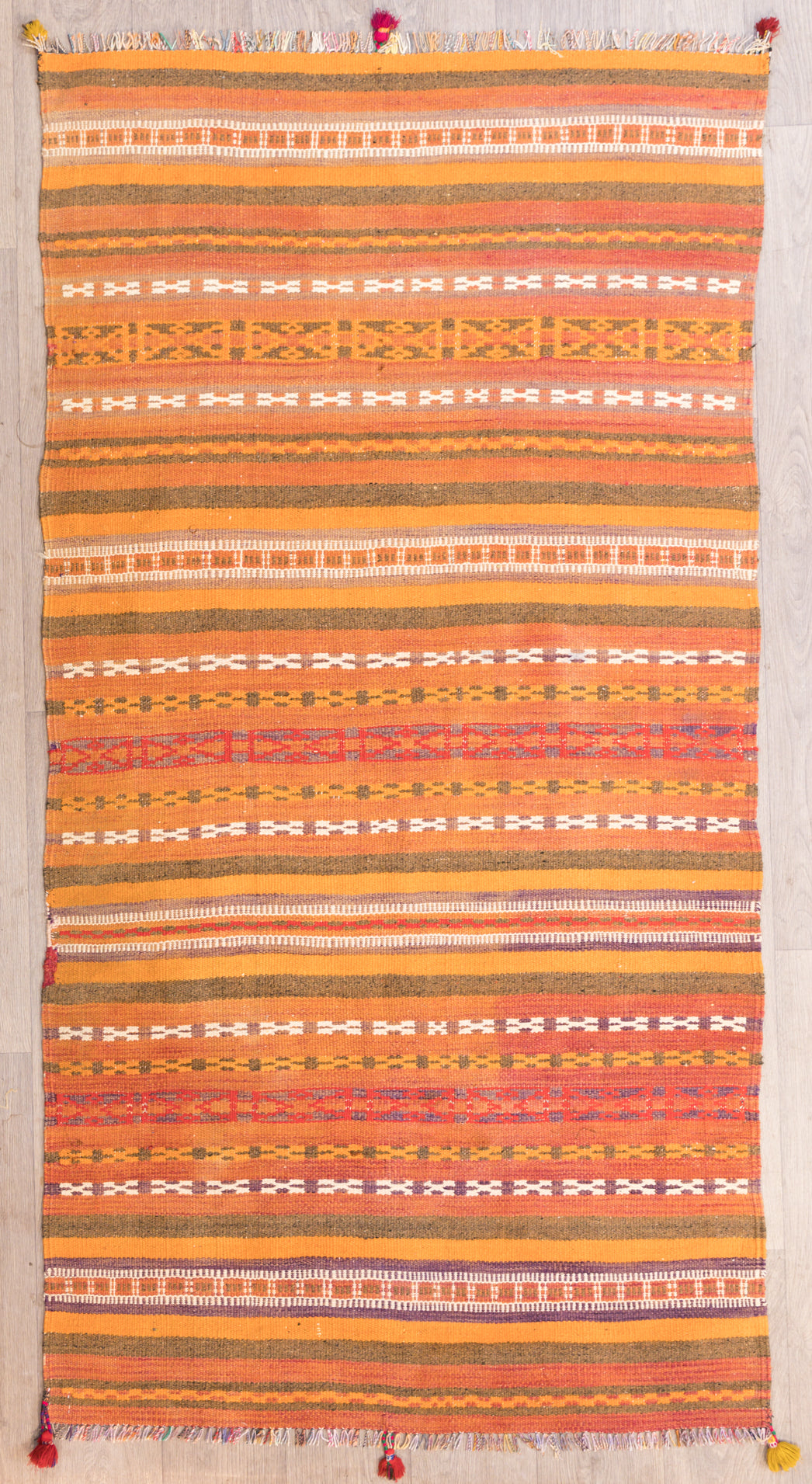 Vintage Turkish Wool Kilim 221cm x 113cm