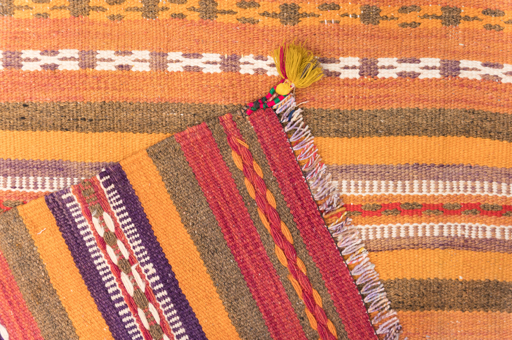 Vintage Turkish Wool Kilim 221cm x 113cm
