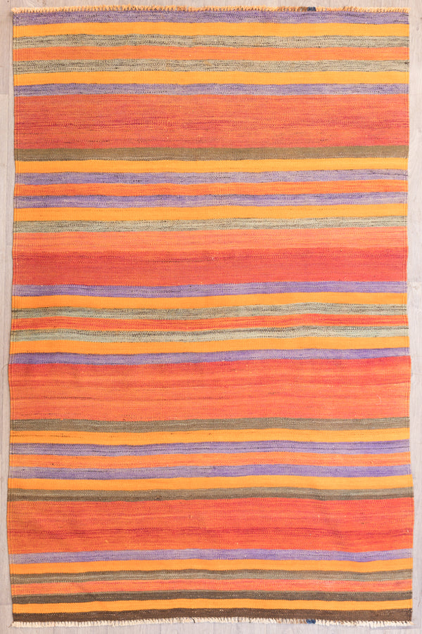 Vintage Turkish Wool Kilim 221cm x 113cm