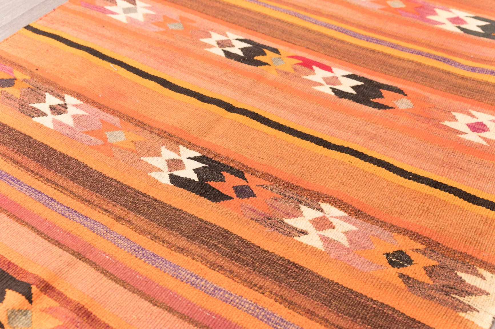 Vintage Turkish Wool Kilim 221cm x 130cm