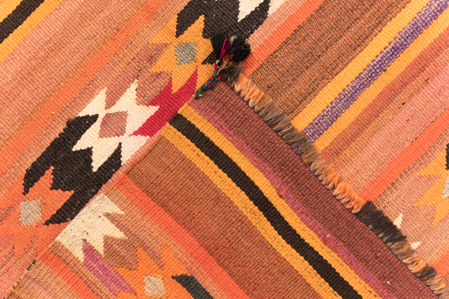 Vintage Turkish Wool Kilim 221cm x 130cm