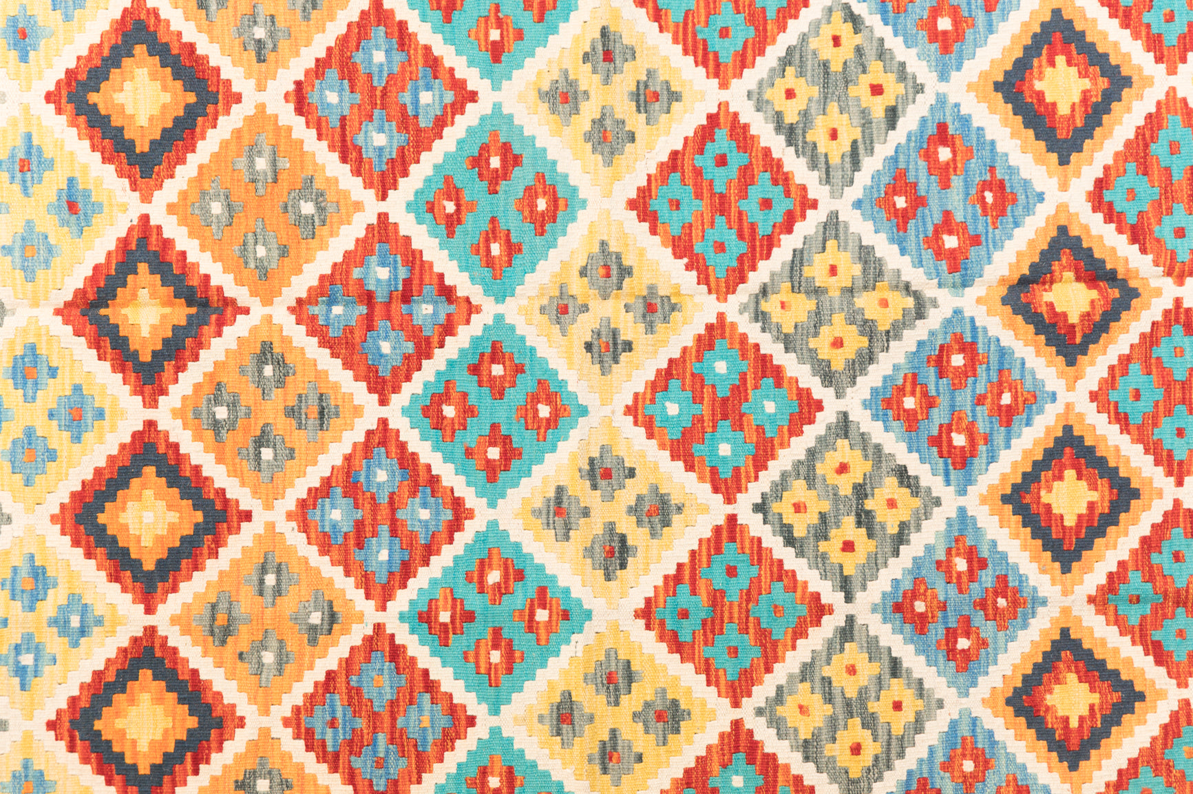 Multicolour Afghan Boho Kilim 191cm x 145cm