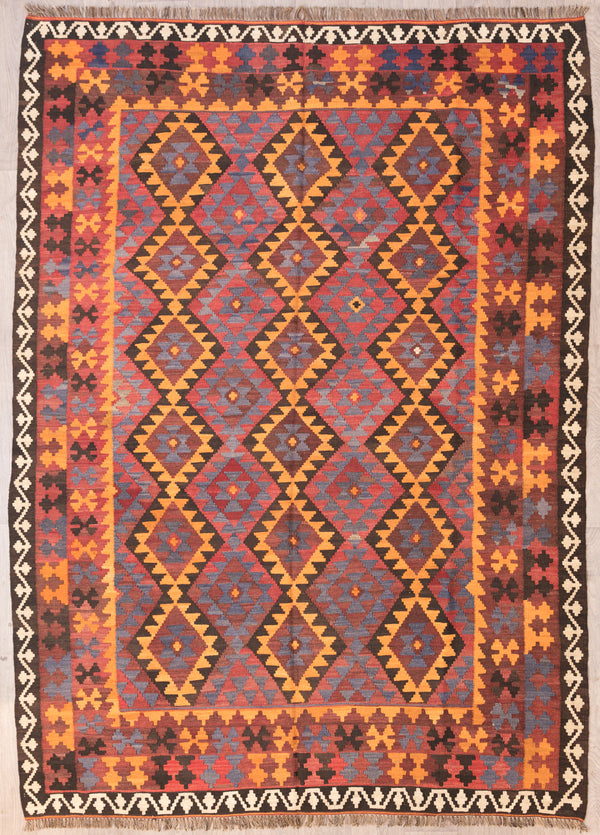 Orange Red Vintage Persian Kilim 294cm x 217cm