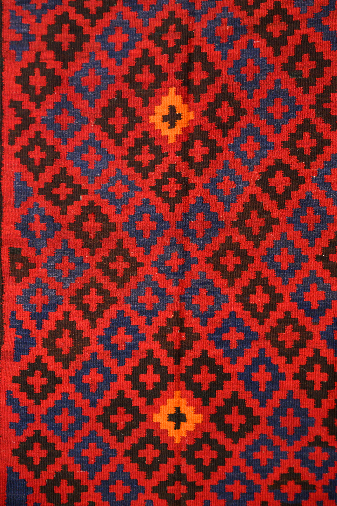 Red Maymana Afghan Wool Kilim 197cm x 151cm