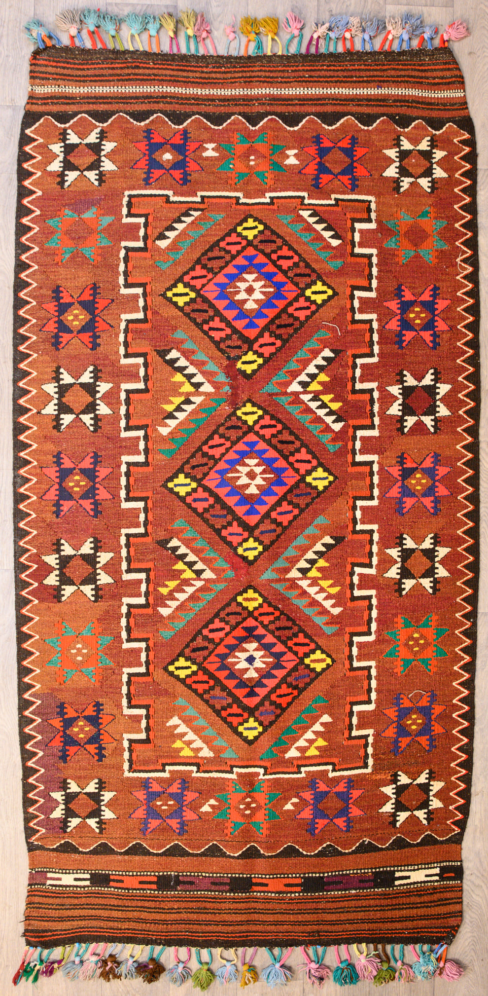 Fine Vintage Turkish Wool Kilim 264cm x 135cm