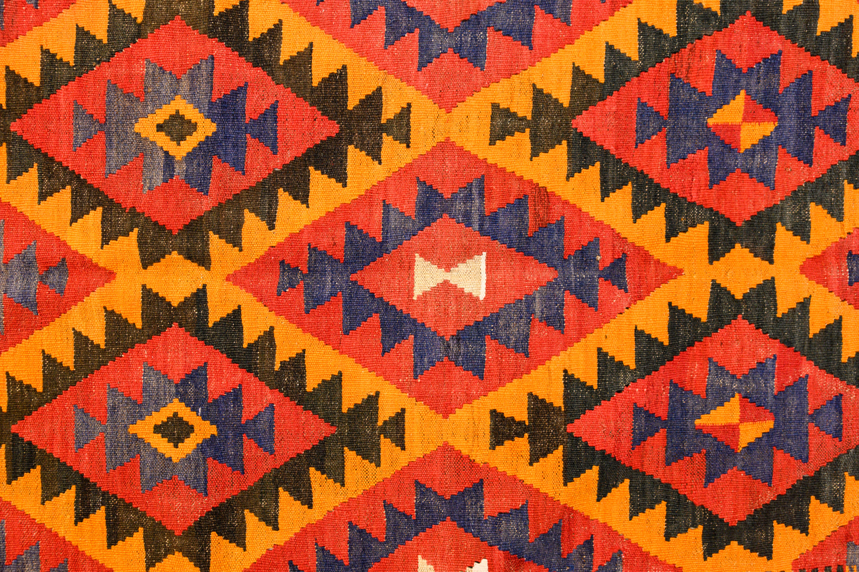 Red Orange Vintage Persian Kilim 272cm x 196cm
